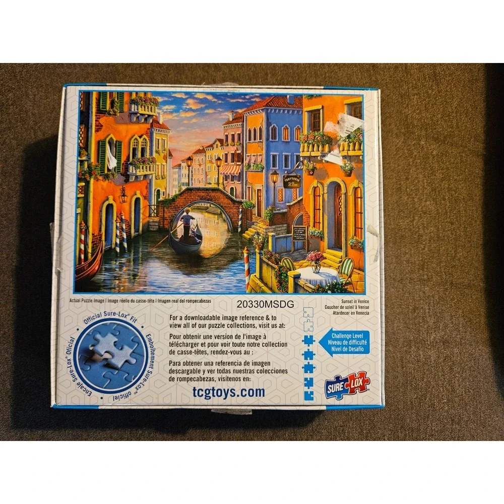 SUNSET IN VENICE Romantic Holiday‎ 1000 Piece Jigsaw Puzzle SURE LOX Complete